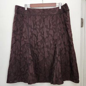 Chocolate Brown Jones Wear Flared Floral Skirt